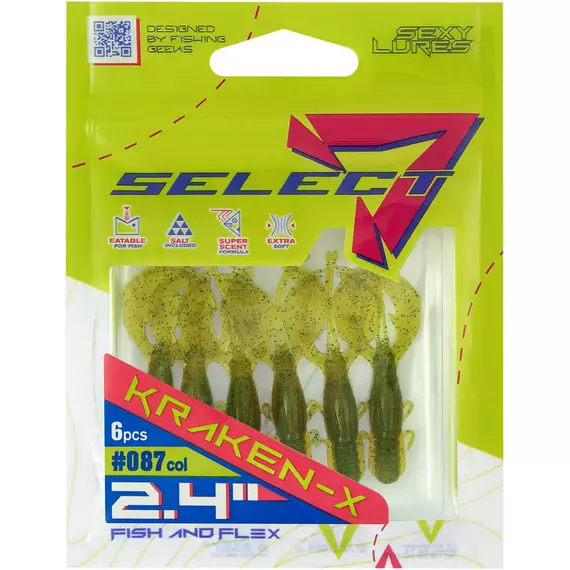 Силікон Select Kraken-X SE 2.4" #087 (6шт/уп), Довжина силікону: 2.4" (6.1 см), Колір силікону: 87, фото , изображение 2